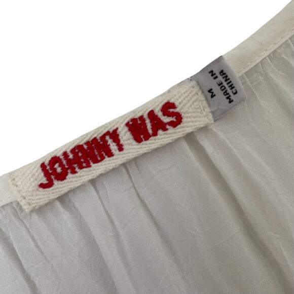 Johnny Was Workshop Sarah Blouse - White - Multicolor Embroidery - Floral - M - Picture 5 of 6